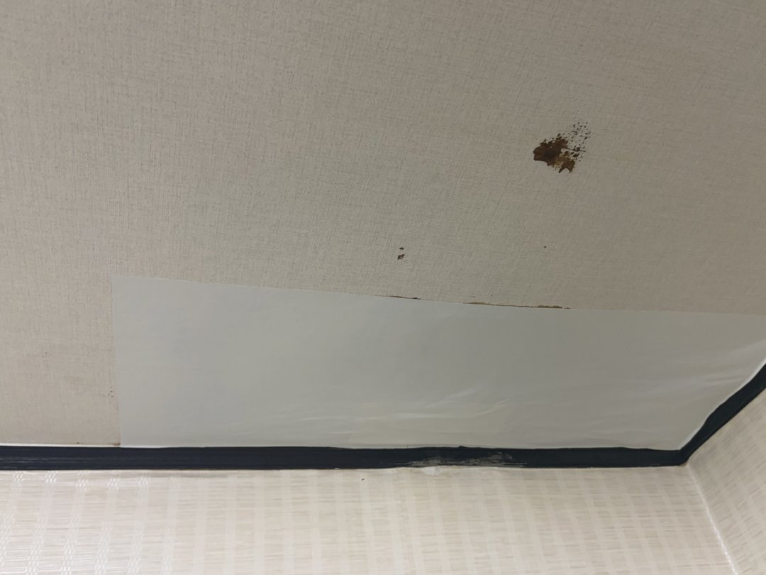 천장 얼룩과 덧댄 천장재